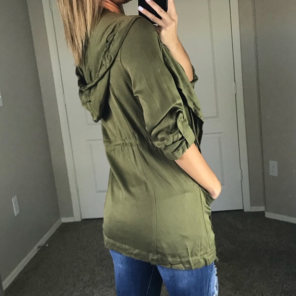 Last1-Olive Hooded Jacket- - Picture 3 of 6